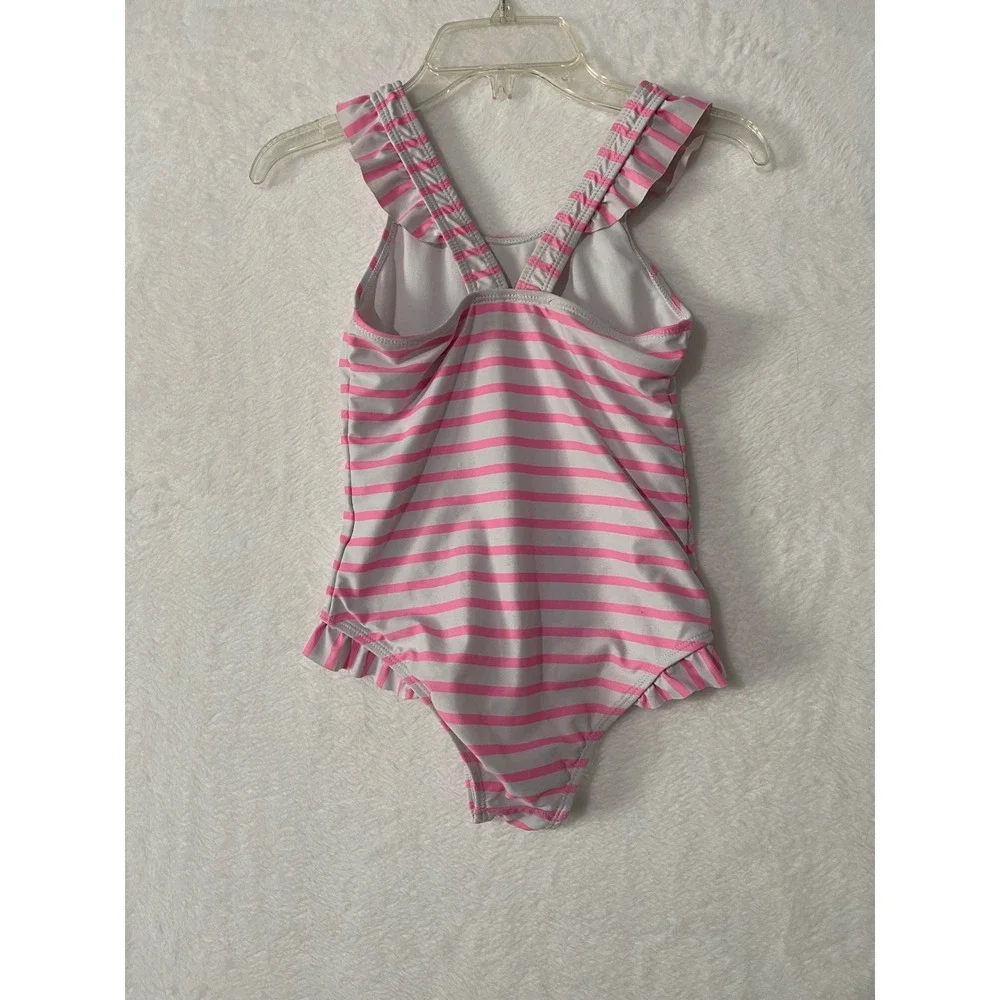 Tommy Bahama Girls White Sequin Rainbow Ruffle One Piece Swimsuit Size 7